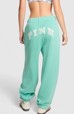 Victoria's Secret PINK IVY FLEECE CAMPUS SWEATPANTS SWEET MINT SMALL