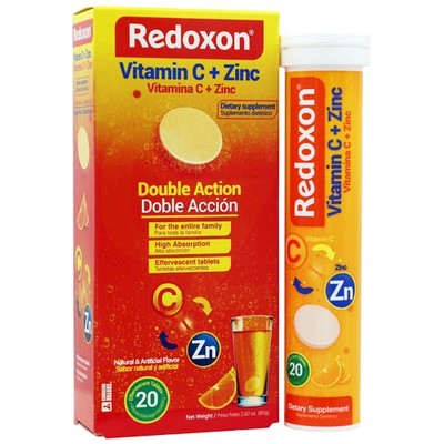 Redoxon Vitamin C + Zinc, Effervescent Tablets of Vitamin C and Zinc, Helps Supp