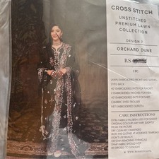 Cross Stitch Unstitched Premium Lawn Collection Design 7 Orchard Dune 3 Pc Suit