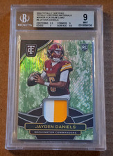 2024 Totally Certified Jayden Daniels Mirror Platinum Camp Patch 26/35 BGS 9