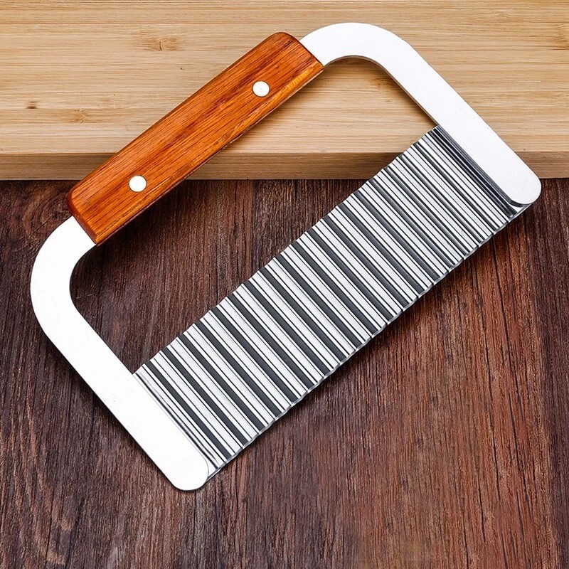 Stainless Steel Crinkle Wavy Cutter Potato Chip French Fry Slicer Kitchen Tool