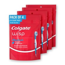 Colgate Max Fresh Wisp Disposable Mini 24 Count Pack of 4 , Blue and White