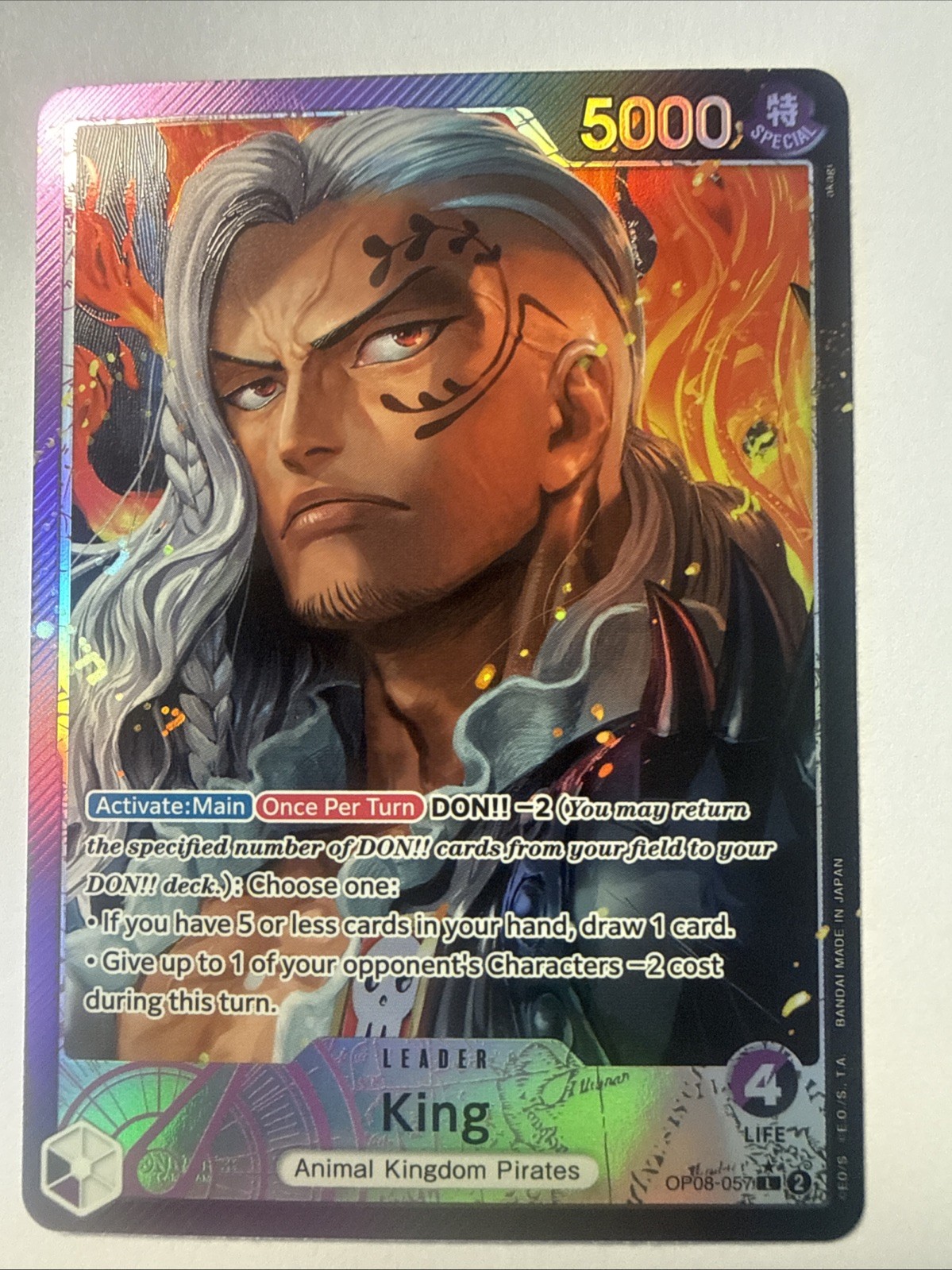 King OP08-057 Parallel Leader Two Legends One Piece, Near Mint, English Edition