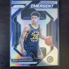 2023-24 Panini Prizm Ben Sheppard 14 RC Rookie Emergent Silver Prizm SP Pacers