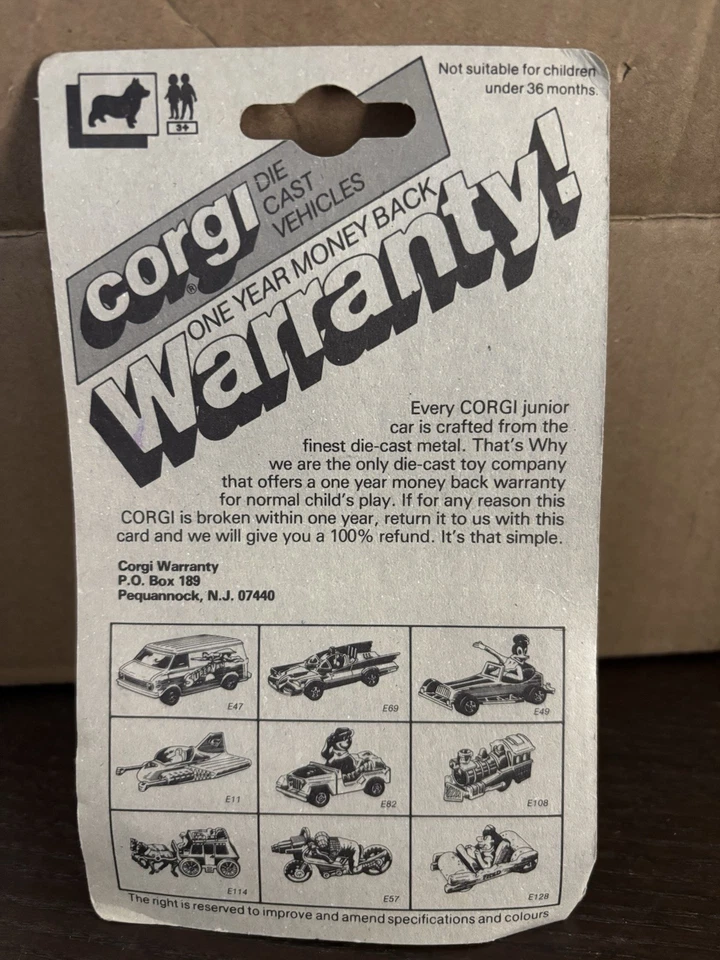 RARO NOVO NO CARTÃO (cartão branco) CARRO VINTAGE FECHADO CORGI PORSCHE PRETO FUNDIDO - Imagem 3 de 3