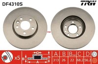 2X Bremsscheibe TRW DF4310S 2 Bremsscheiben Vorderachse Vorne
