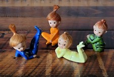Pixies MCM Set of 4 Ceramic PIXIES Kitsh Figurines by National Pottery Co