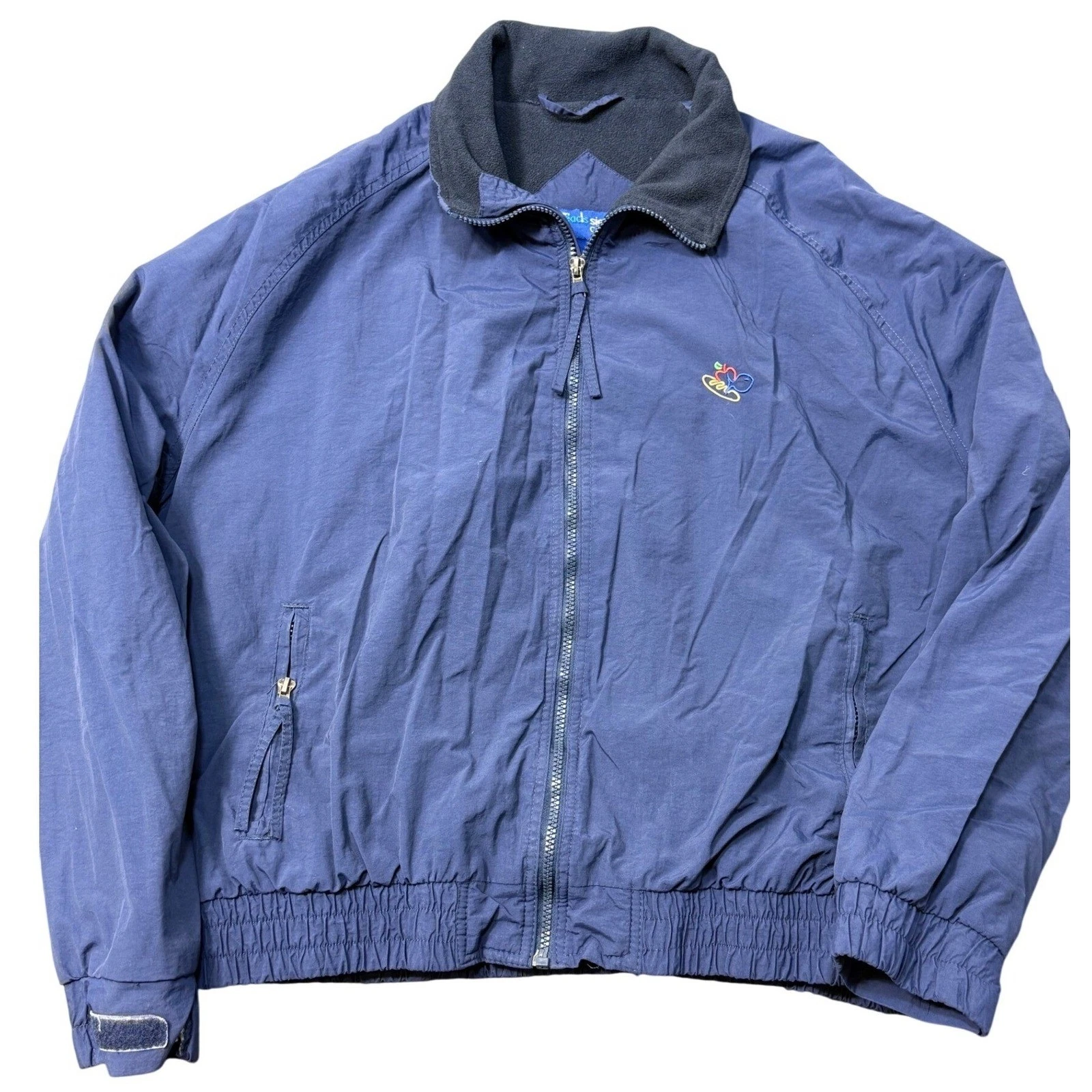 Harris Teeter Jacket Adult Large Blue Long Sleeve Zip Fleece Lined Ukrop's