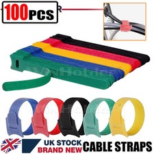 100Pcs Reusable Ties Velcros Hook and Loop Fastener Tape Nylon Cable Managemen