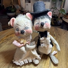 ANNALEE Doll Set Mouse Bride Groom 6" Cute 1965 Vintage
