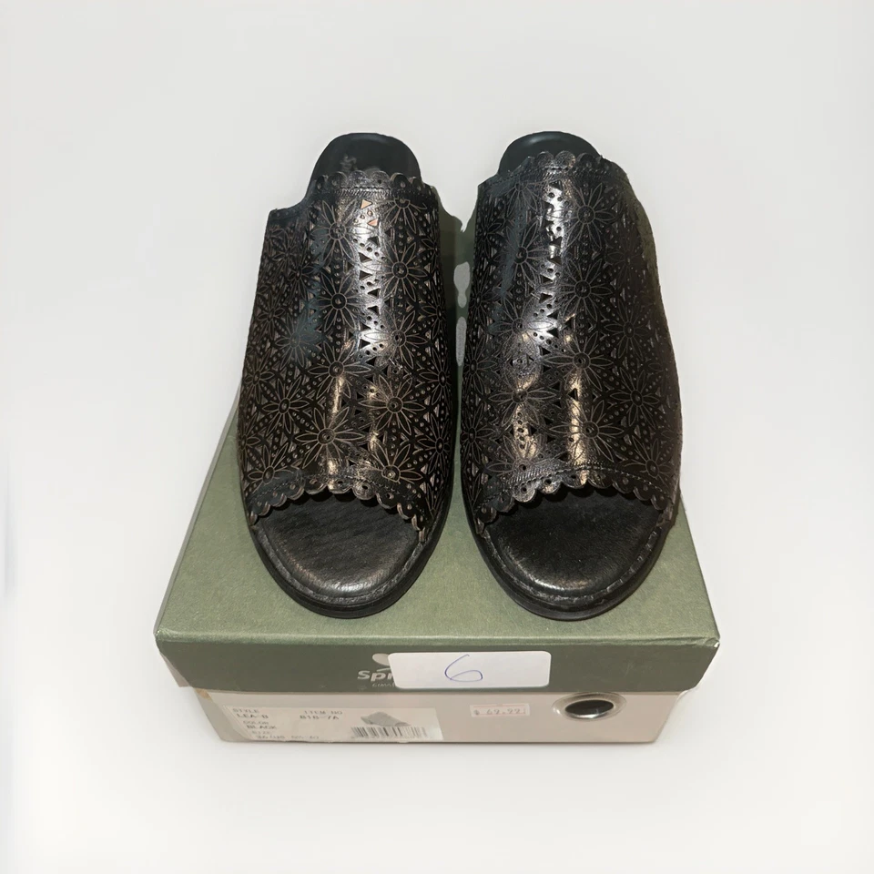 Spring Step Womens Lea-B Sandal -- Black, 36 (5.5-6) NEW - Image 4 of 4