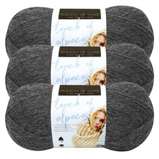  3 Pack Lion Brand Yarn 674-152A Touch of Alpaca Yarn, Charcoal