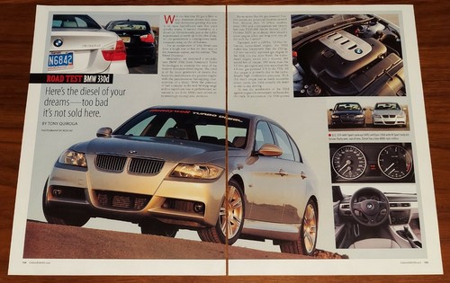 BMW 330d MAGAZINE PRINT ARTICLE CAR AND DRIVER ROAD TEST ITS NOT SOLD HERE