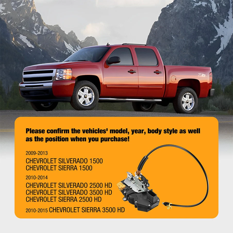 Door Lock Actuator Front Left Side for Chevrolet Silverado 1500 GMC Sierra Foto 2 de 4