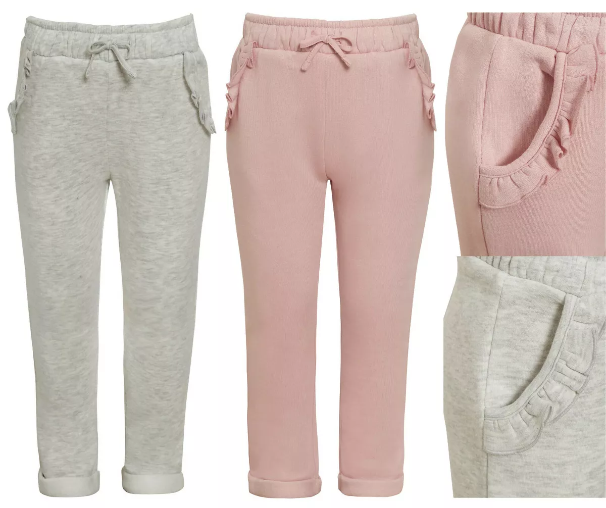Girls Joggers Jogging Bottoms M S Jersey Pants Lounge Cotton