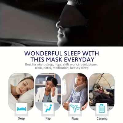 WEICH GEPOLSTERTE SCHLAF 3D MASKE AUGEN VERDUNKELUNG LUXURIÖSE AUGENBINDE REISEN AUGENABDECKUNG