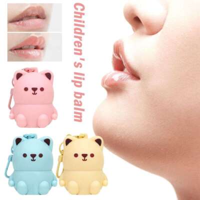 Schlüsselanhänger Little Bear Lipstick Glaze Lippenbalsam für Kinder New J8