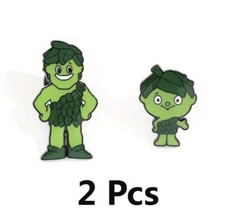 Retro 80s Jolly Green Giant Pin Badges 2 Pcs - Gift