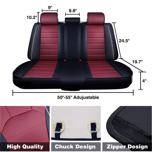 For Toyota Tundra Car Seat Covers Luxury Leather Front Rear Protector Cushion - Picture 9 of 17