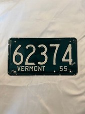 LICENSE PLATES  VERMONT 1955  62374
