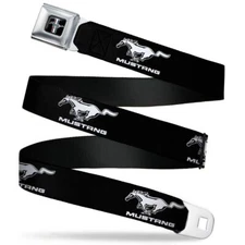 Mustang Seatbelt Belt - Mustang Running Horse Style - See 100s More In Our Store