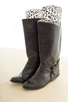 stiefel leder flach