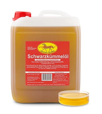 horse-direkt Schwarzkümmelöl 100% rein, 10 L Kanister - Hund, Pferd