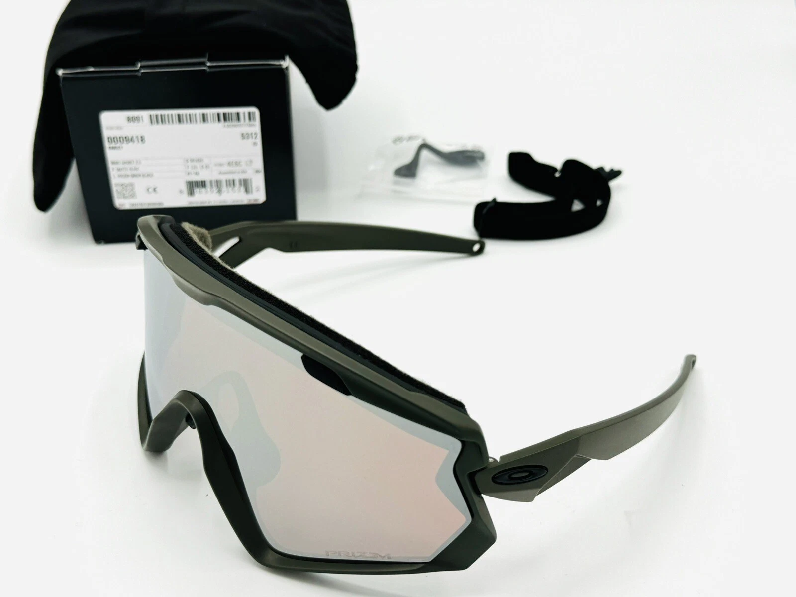 NEW OAKLEY WIND JACKET 2.0 SUNGLASSES MATTE OLIVE - PRIZM SNOW BLACK GOGGLES