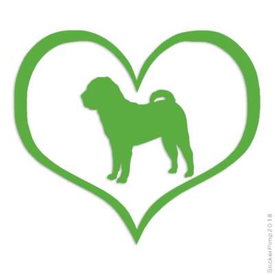 Love Chinese Shar Pei Dog , Vinyl Decal Sticker, Multiple Colors & Sizes #1440