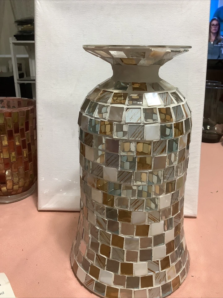 Mosaic Style Or Cans Holder Stands 9 In Tall - Image 3 of 4