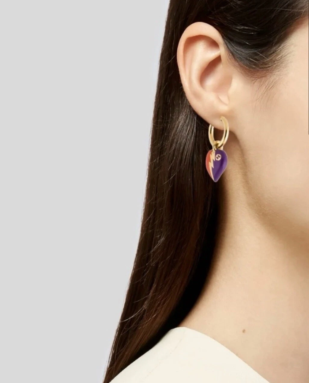 Boucles d'oreilles charme Gucci Imblocing G Heart Lightning