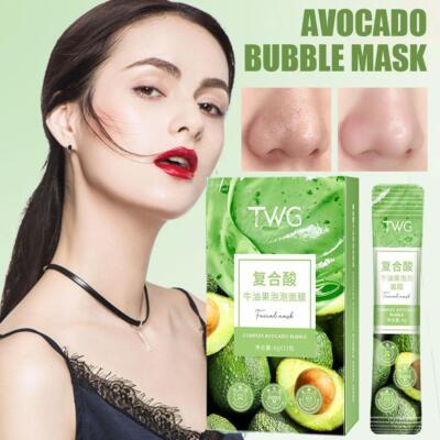 Avocado Bubble Mask Acid Skin Cleansing Bubble Facial тν Foam Mask x M2U1 D5H8