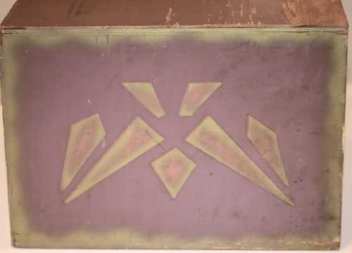 ANTIQUE Oscar Onken purple WOOD c1910 HAT millenary STORE STAND box DISPLAY OHIO - Picture 12 of 15