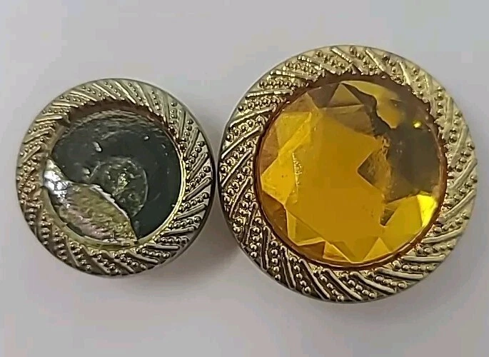 Vintage Fancy Lot Of Woman's Clothing Button Covers Rhinestone Faux Gems Rare - Image 4 of 4