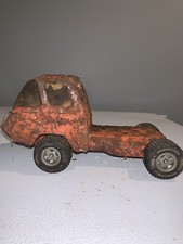 Vtg 1960 Rare Long Frame Slant Rear Window TONKA Semi Truck Rusty Red Steel 9  