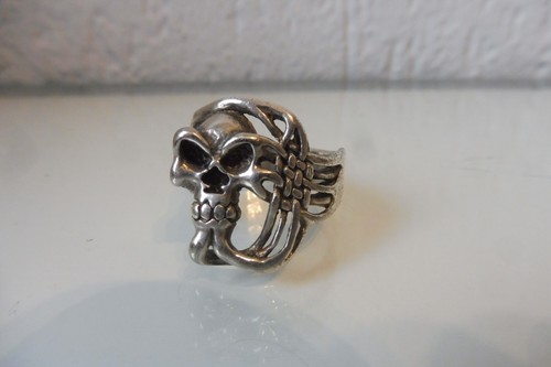 Anello Uomo Teschio Grim Reaper – Argento, Stile Biker Gotico, Nuovo Con Etichette