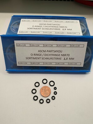 MINI Oringe Sortiment O-Ringe 180tlg NBR 1,5mm Schnur Dichtringe Dichtungsringe 