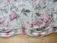 WAVERLY FOREVER YOURS GOLD PINK STRIPE FLORAL FAIRFIELD VALANCE 76 X 17 (HAVE 3)
