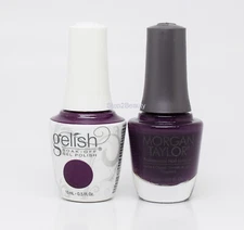 Gelish DUO Soak Off Gel Polish + Morgan Taylor Nail Lacquer - #866 Plum And Done