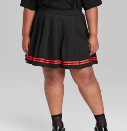 NEW Wild Fable Women s Pleated Black Mini Tennis Skirt Plus Size
