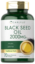 Black Seed Oil 2000mg | 70 Softgel Capsules | Non-GMO, Gluten Free | by Carlyle