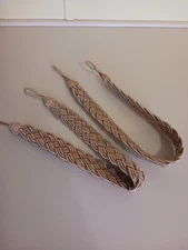 One Pair Vintage Braided Curtain Tie Backs Gold Tone Approximately 20" Long