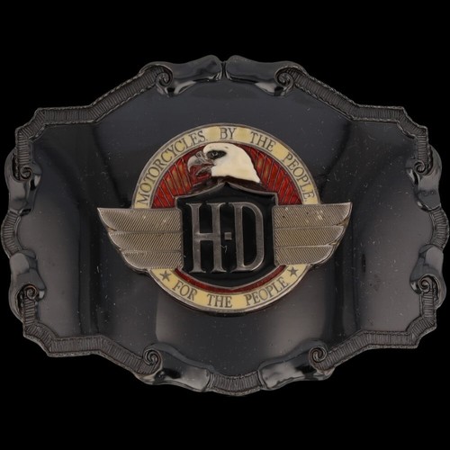 Boucle de ceinture vintage neuve Harley Davidson moto 75th Eagle logo B&S années 70 NOS - Photo 3 sur 5
