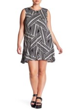 BREATHLESS WOMEN'S PLUS SIZE 3X BLACK/WHITE SLEEVELESS A-LINE STRETCH DRESS- NWT