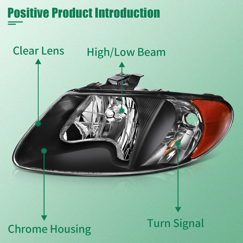 For 2001-2007 Dodge Caravan/Chrysler Town&Country Headlights Assembly Pair Lamp - Image 2 of 4