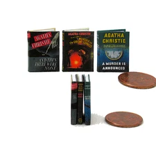 AGATHA CHRISTIE 3 Pc 1:12 Scale Miniature Readable Books Orient