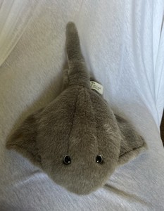 Vintage Cayman Islands STINGRAY Plush Stuffed Animal Gray Toy 17”x10”