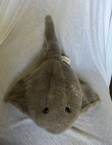 Vintage Cayman Islands STINGRAY Plush Stuffed Animal Gray Toy 17”x10”