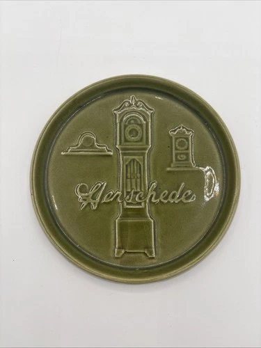 Rookwood Pottery Herschede Clock Green Trivet 5.5”