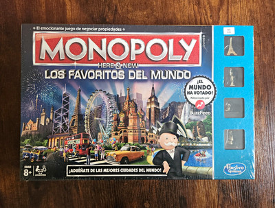 Hasbro Monopoly Here & Now: Los Favoritos del Mundo Spanish Board Game Sealed
